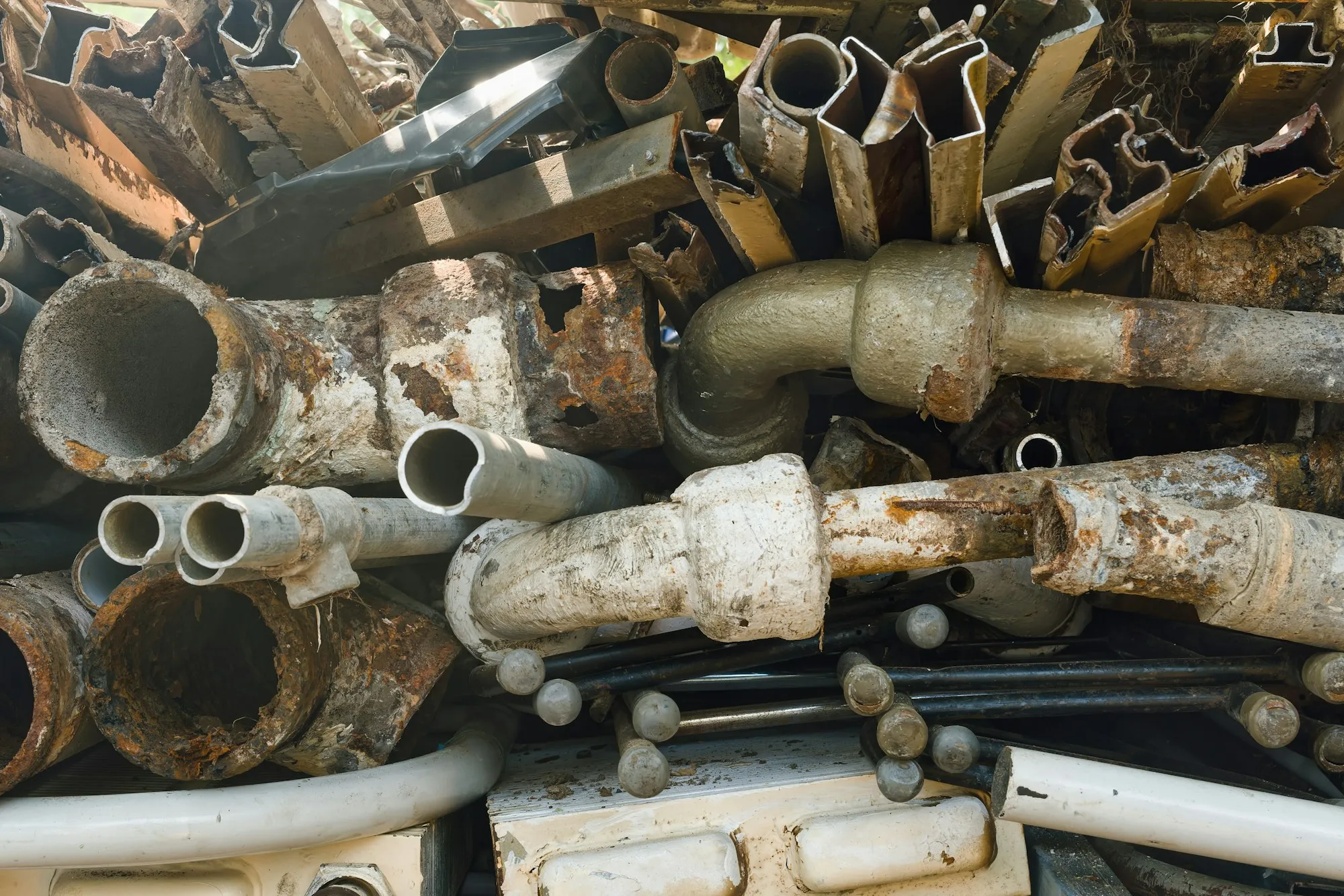 Scrap metal pipes and fittings ready for collection Stevenage Scrap Metal Ltd Hertfordshire